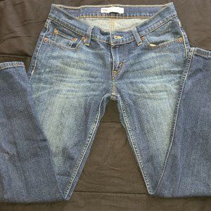 Deep Blue Washed Levi Jeans